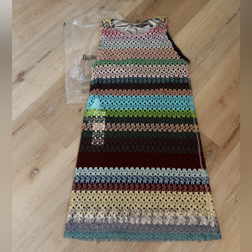 Ironic Missoni Striped Crochet Mini Dress